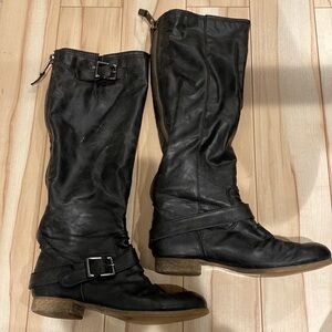 Faux leather boots
